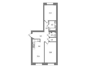3-к квартира, вторичка, 65м2, 1/6 этаж