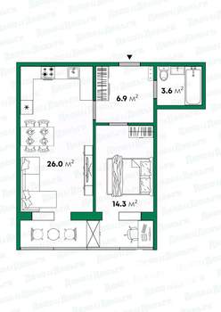2-к квартира, вторичка, 51м2, 10/17 этаж