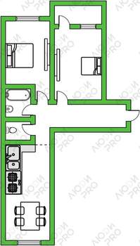 3-к квартира, вторичка, 64м2, 1/11 этаж
