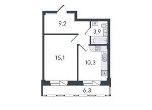 1-к квартира, вторичка, 45м2, 5/16 этаж