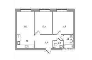 3-к квартира, вторичка, 64м2, 1/7 этаж