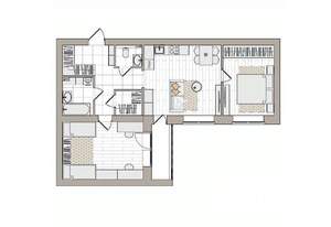 3-к квартира, вторичка, 70м2, 2/7 этаж