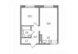 2-к квартира, вторичка, 39м2, 2/17 этаж