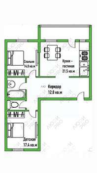 3-к квартира, вторичка, 77м2, 4/9 этаж