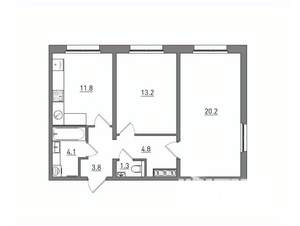 2-к квартира, вторичка, 59м2, 6/17 этаж