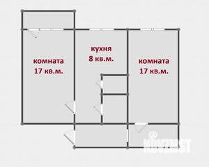 2-к квартира, вторичка, 59м2, 6/9 этаж