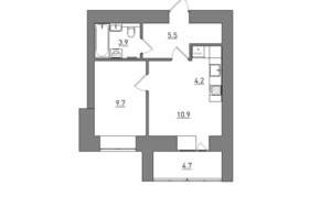 2-к квартира, вторичка, 39м2, 2/12 этаж