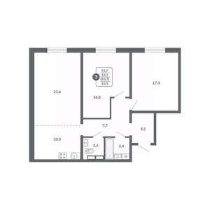 3-к квартира, вторичка, 84м2, 16/17 этаж