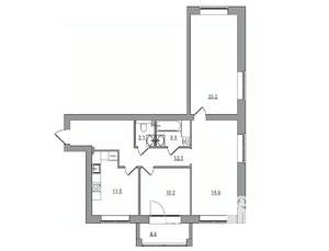 3-к квартира, вторичка, 84м2, 4/6 этаж