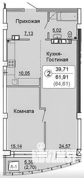 2-к квартира, вторичка, 63м2, 12/29 этаж