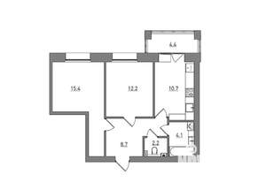 2-к квартира, вторичка, 58м2, 4/6 этаж