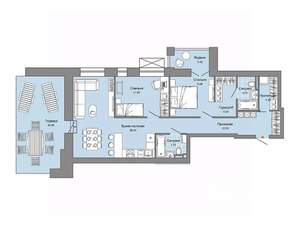 2-к квартира, строящийся дом, 85м2, 7/8 этаж