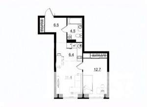 2-к квартира, строящийся дом, 42м2, 5/11 этаж