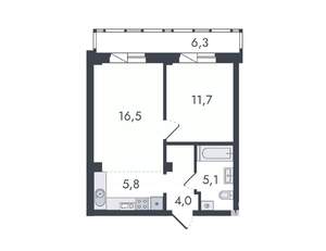 2-к квартира, вторичка, 49м2, 9/16 этаж