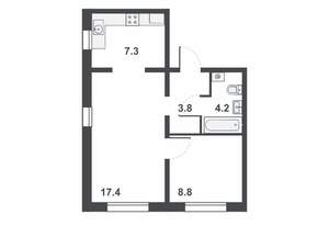 2-к квартира, вторичка, 42м2, 13/16 этаж