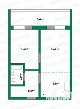 2-к квартира, вторичка, 45м2, 12/17 этаж