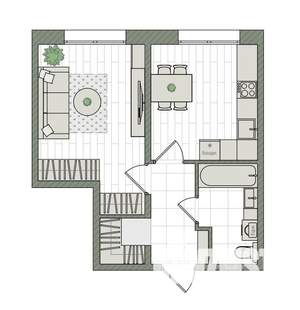 1-к квартира, вторичка, 35м2, 1/16 этаж