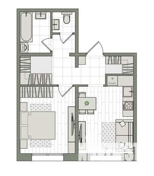 2-к квартира, вторичка, 42м2, 2/16 этаж