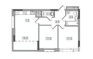 3-к квартира, вторичка, 59м2, 6/17 этаж