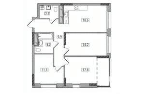 3-к квартира, вторичка, 80м2, 2/17 этаж