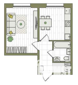 1-к квартира, вторичка, 34м2, 1/17 этаж