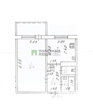 1-к квартира, вторичка, 33м2, 1/9 этаж