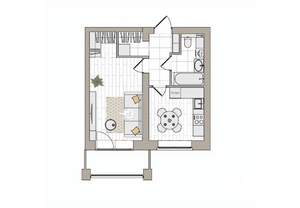 1-к квартира, вторичка, 38м2, 4/6 этаж