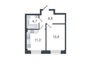 1-к квартира, вторичка, 39м2, 12/16 этаж