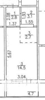 Студия квартира, вторичка, 28м2, 9/17 этаж