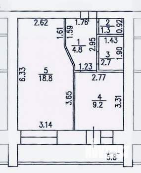 1-к квартира, вторичка, 37м2, 9/10 этаж