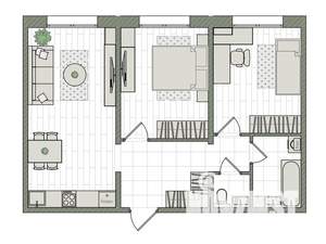 3-к квартира, вторичка, 60м2, 1/16 этаж