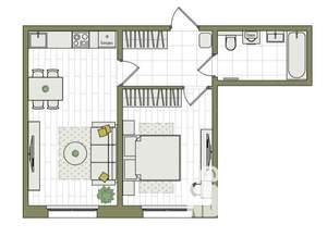 2-к квартира, вторичка, 44м2, 2/17 этаж