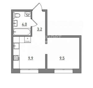 1-к квартира, вторичка, 27м2, 6/14 этаж