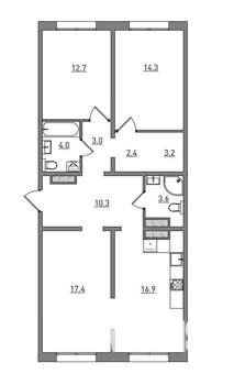 3-к квартира, вторичка, 88м2, 11/16 этаж