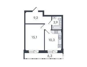 1-к квартира, вторичка, 45м2, 13/16 этаж