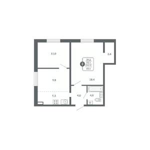 3-к квартира, вторичка, 55м2, 5/17 этаж