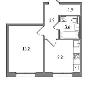 1-к квартира, вторичка, 32м2, 8/17 этаж