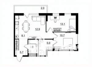 3-к квартира, строящийся дом, 61м2, 1/11 этаж
