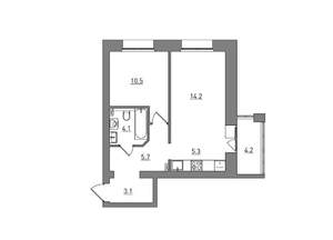 2-к квартира, вторичка, 47м2, 6/6 этаж