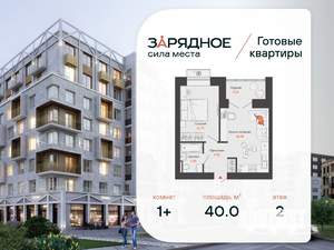 1-к квартира, вторичка, 40м2, 2/8 этаж