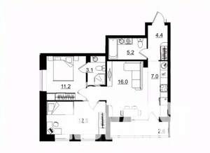 3-к квартира, строящийся дом, 62м2, 11/11 этаж