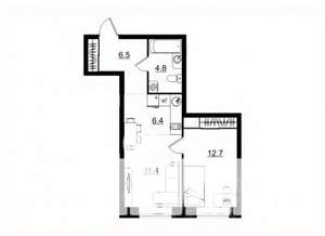 2-к квартира, вторичка, 42м2, 1/11 этаж