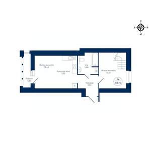2-к квартира, строящийся дом, 69м2, 9/9 этаж