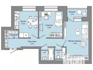 2-к квартира, вторичка, 55м2, 8/8 этаж