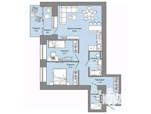 2-к квартира, вторичка, 69м2, 2/8 этаж