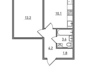 1-к квартира, вторичка, 33м2, 8/17 этаж