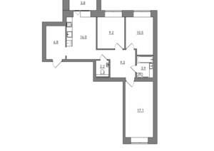 3-к квартира, вторичка, 77м2, 5/12 этаж