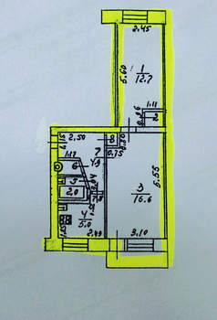 2-к квартира, вторичка, 44м2, 3/5 этаж