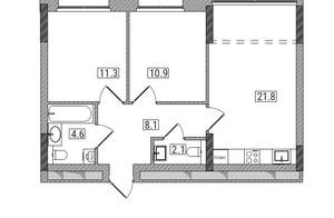 2-к квартира, вторичка, 60м2, 4/17 этаж
