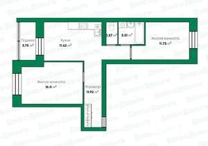 2-к квартира, вторичка, 56м2, 8/10 этаж